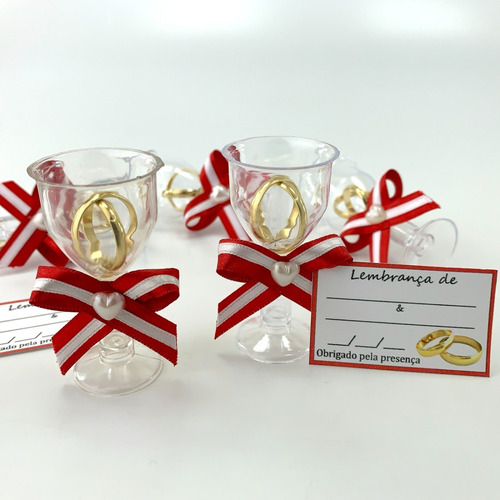 Lembrancinha Casamento Tacinha Com Aliancinhas - Kit Com 60