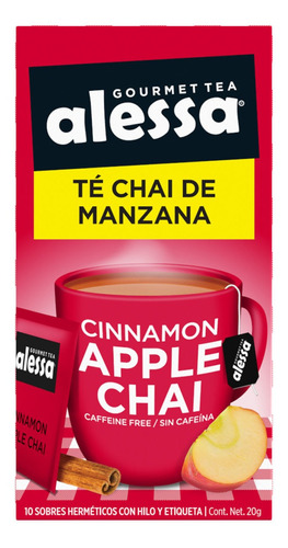 Té Gourmet Alessa Cinnamon Apple Chai 10 Sobres 20g