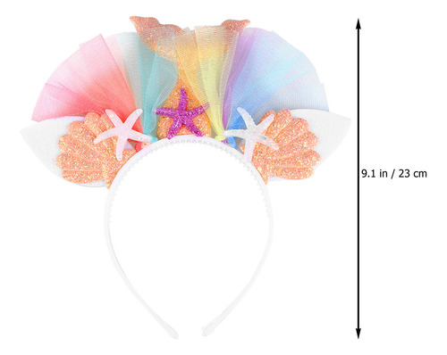 Diadema De Sirena Con Diseño De Flores De Chifón Y Conchas,