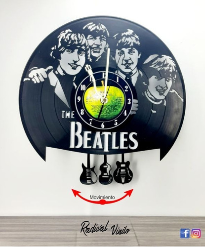 Reloj De Vinilo Con Pendulo The Beatles  Decoracion