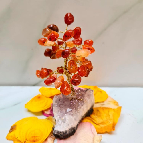 Arbol Mini De Agata Naranja