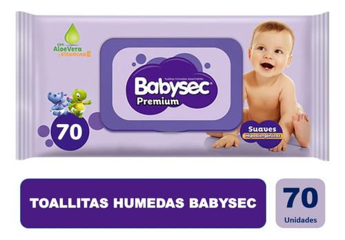 Toallitas Humedas 70 Unidades Babysec Con Tapa