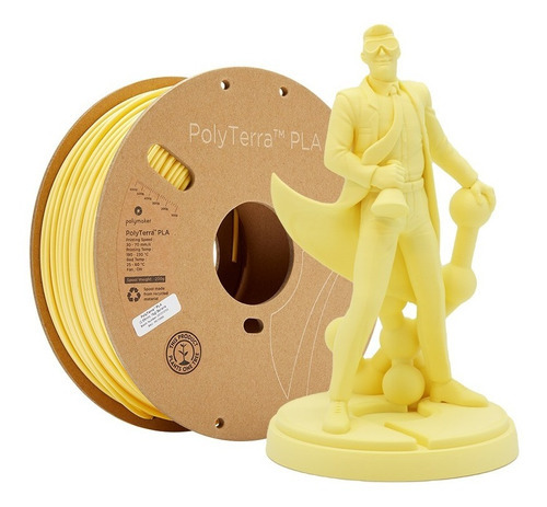 Filamento Polymaker Polyterra Pla Mate 1.75mm Impresora 3d Color Amarillo Claro (Banana Yellow)