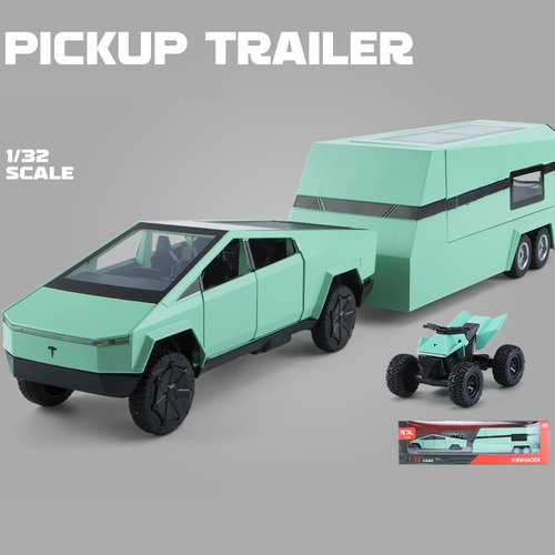 Fwefww Tesla Cybertruck Remolque Caravana Kit Miniatura