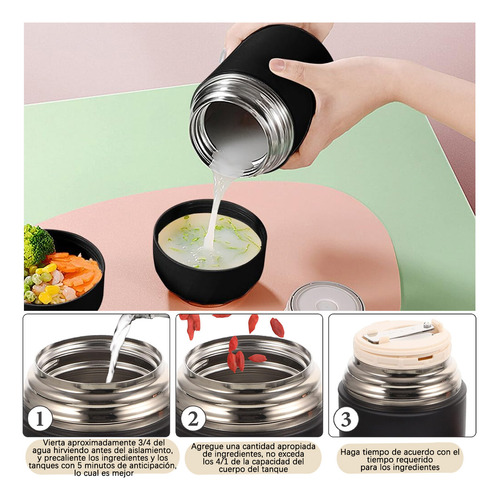 Termo Portatil Comida Caliente Fría Sopa Acero Inox. 500ml