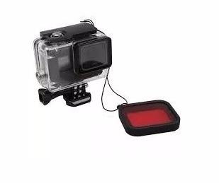 Kit Gopro Hero 5 6 7 Black Caixa Estanque + Filtro Mergulho