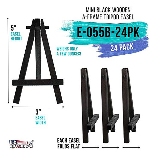 Minicaballete De Madera 5 Negro Pack 24 Unidades