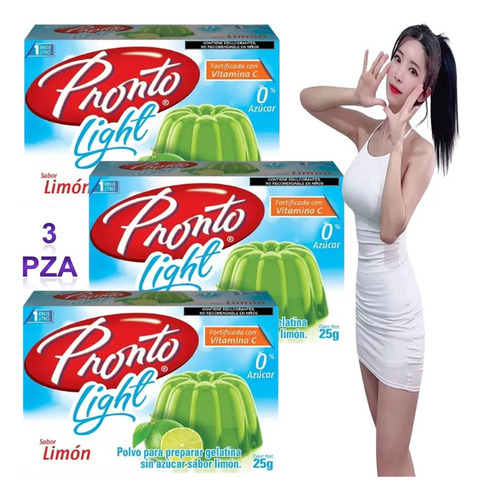 Pronto 3 Gelatinas De Agua Sabor Limón Con 0% Azúcar Wow