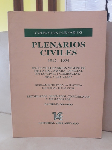 Derecho. Plenarios Civiles 1912-1994. Daniel E. Ogando