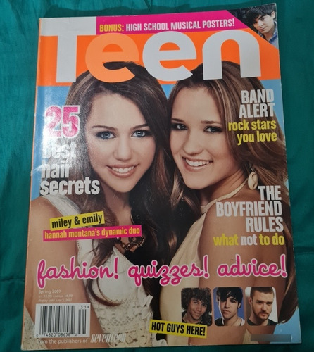 Miley Cyrus  Revista Teen Americana Año 2007 De Colección 