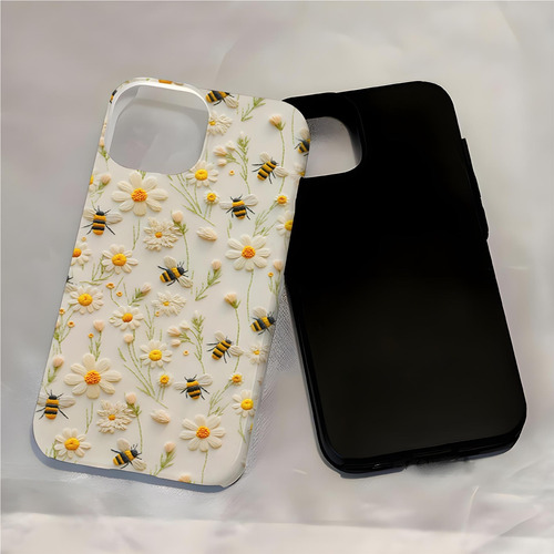 Luxuosa Capa Rígida 2 Em 1 Para Celular Com Efeito Bordado