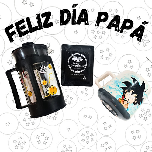 Box Día Del Padre Cafetera Francesa Goku