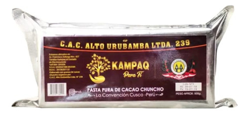 Chocolate Taza 100% Cacao Orgánico. 1kg Pasta Pura De Cacao 
