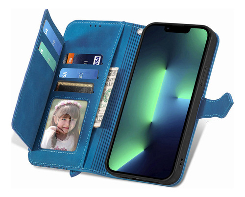 Funda De Piel Etfast Wallet For Teléfono Sharp