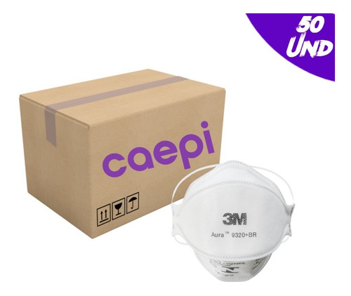 Imagem 4 de 8 de 50 Máscara Respirador 3m Pff2 Aura 9320 N95 - C/ Nota Fiscal