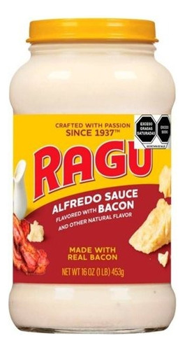 2 Pza Salsa Para Pasta RagĂș Estilo Alfredo Con Tocino 453 G