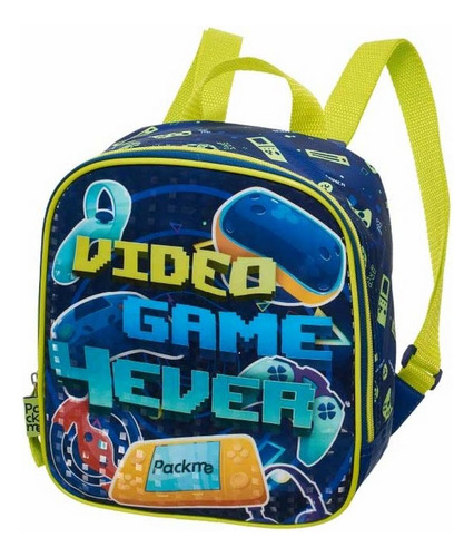 Mochila De Rodinha Pack Me Game 4ever +lancheira Cor Azul