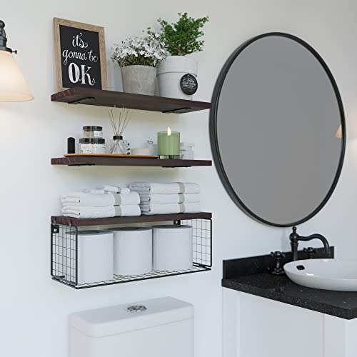 Estantes Flotantes De Pared Para Baño 41cm (marron)