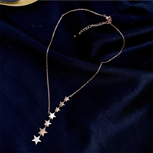 Imagen 8 de 9 de Collar Mujer Estrellas Cristales Acero Inoxidable Elegante