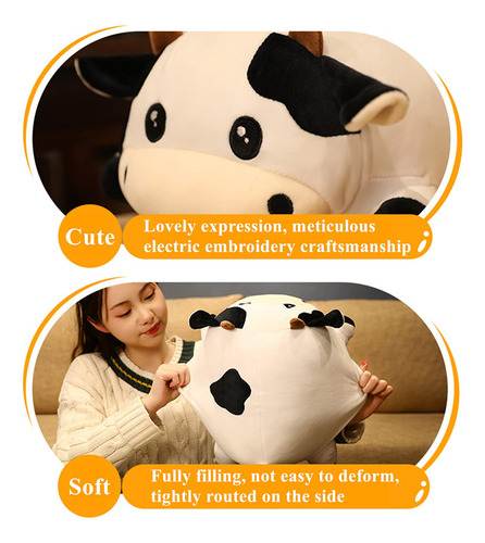 Wuyu Almohada De Felpa De Vaca, Adorable Juguete De Peluche.