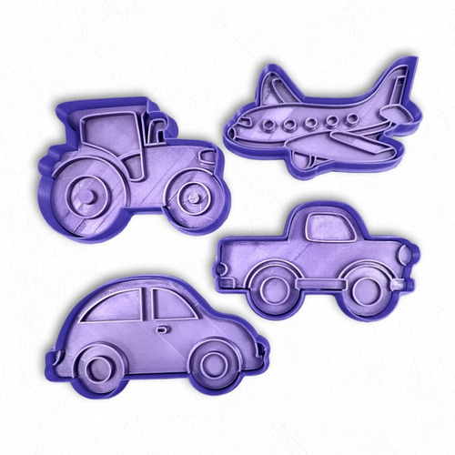 Cortantes Galletas Vehículos Automóviles Avión Combo X4