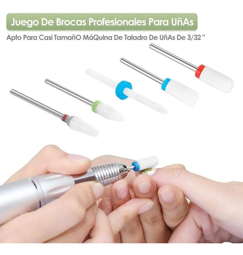 Brocas Cerámica Profesional Uñas Acrilicasmanicure 5unidades