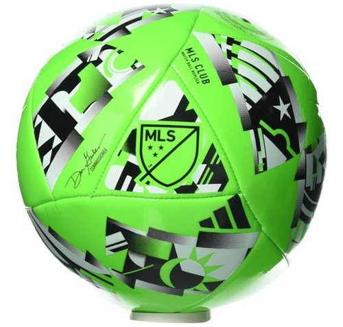 adidas Unisex-adult Mls 24 Club Soccer Ball, Solar Green/bla