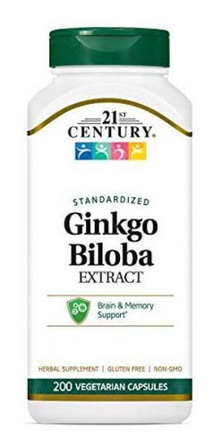 21st Century Ginkgo Biloba Extracto Veg-cápsulas, 200-count