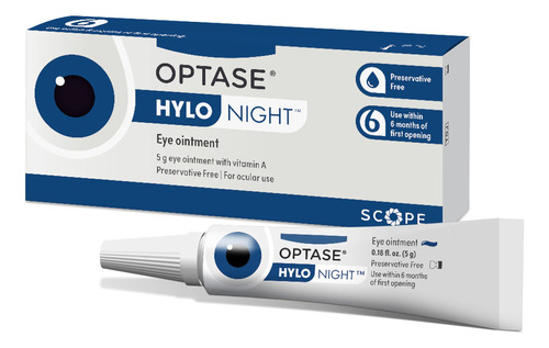 Optase Hylo Gel Nocturno Para Ojos Secos, Unguento Lubricant