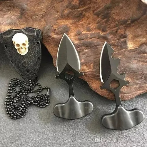 Mini Faca Push T Dagger Fulltang Pescoço Bainha