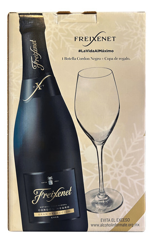 Vino Espumoso Freixenet Cordón Negro 750 Ml + 1 Copa