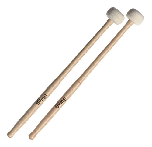 Palillos De Bateria Mallet Platillos Timbales Stagg 38 Felpa