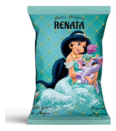 20 Bolsitas Cumpleaños Chips Bags Princesa Jazmin Aladdin