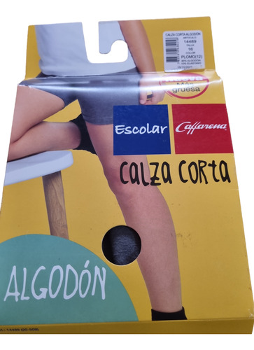 Calzas Cortas Caffarena Escolar Algodón Talla 16 Plomo