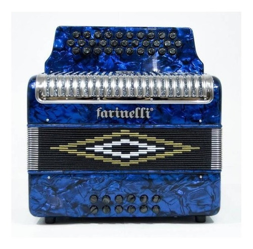 Acordeon 32 Botones 12 Bajos Azul Farinelli Premium 3012sia
