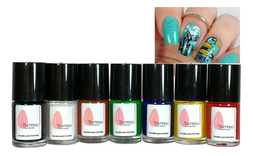 Kit Esmaltes Carimbos Unhas Betina