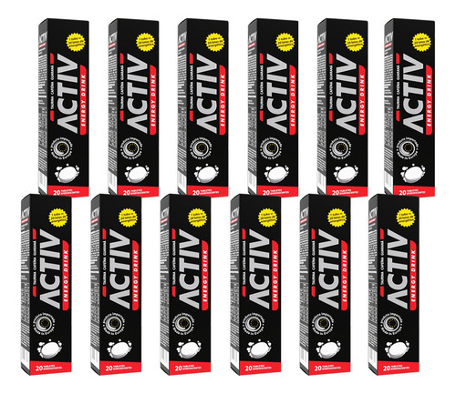 Activ Energy Drink Eurovit 20 Tabletes Kit Com 12 Unidade sem Sabor