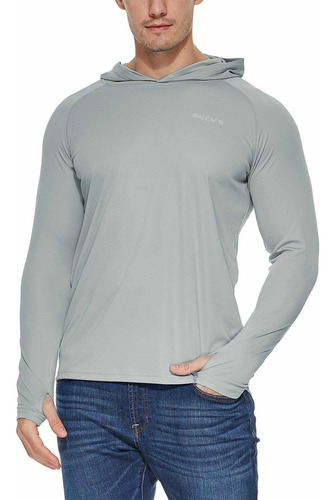 Baleaf Playera Manga Larga Capucha Para Hombre Proteccion