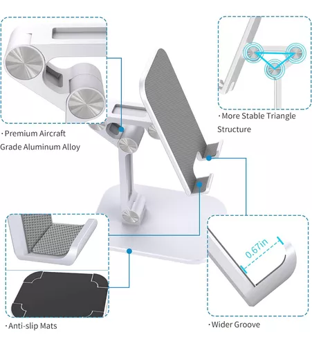 Soporte para tablet grande, articulación doble (para superficie de