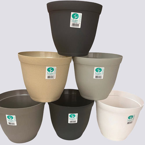 Maceta Matri Linea Finny 24 Para Plantas - Diseño Elegante Negro Finny