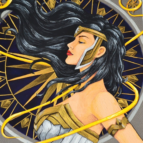 Pintura Em Vidro Inspirado Na Mulher Maravilha Wonder Woman