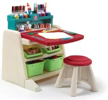 Comprar Mesa Y Pizarra Niños Step2 - Escritorio 2 En 1 Con Banquito Color Beige