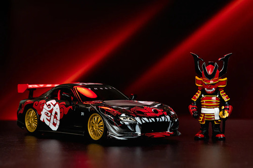 Jada 1:24 Lab Monkeys 1993 Mazda Rx - 7 Figura Saru Color Rojo/ Negro