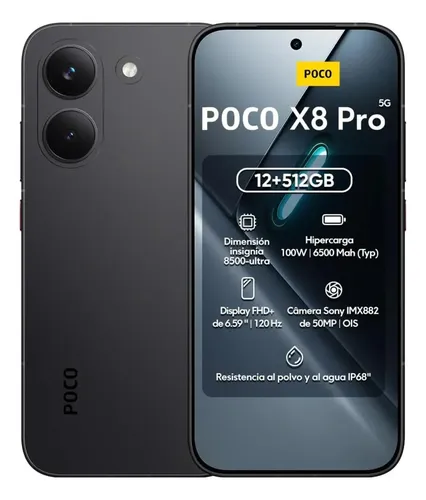 Xiaomi POCO X8 Pro 5g 12gb ram 512gb rom black global | MercadoLivre
