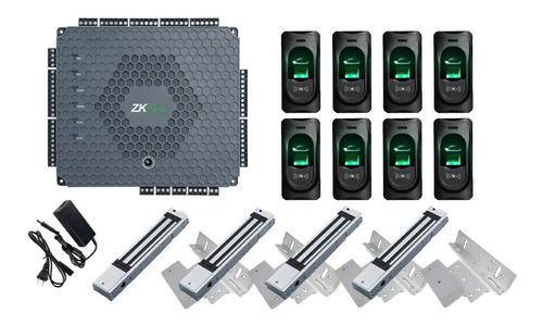 Imagen 1 de 10 de Combo Placa Atlas Biométrico 4 Puertas Zkteco Con 8 Lectore