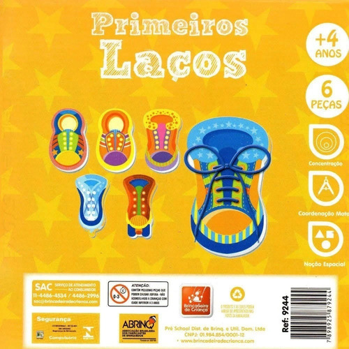 Brinquedo Pedagógico Madeira Primeiros Laços