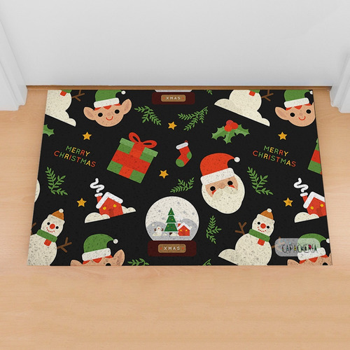 Tapete Capacho Divertido Natal - Duende 000299 Desenho Do Tecido Estampado