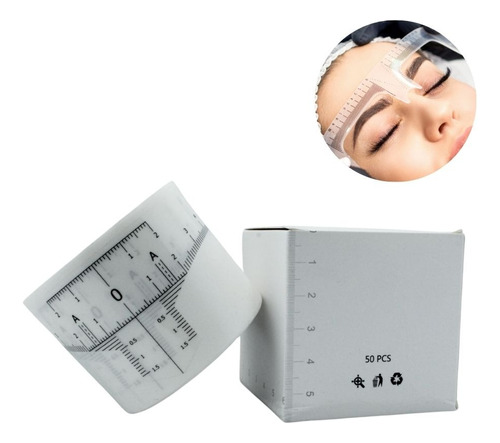 Regla Flexible Adhesiva Para Cejas Tatuaje Microblading 50pz