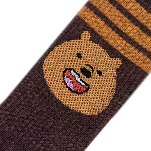 Calcetín We Bare Bears - Face Of Grizzly Bear Oficial - Noma Marrón Oscuro Lisa M