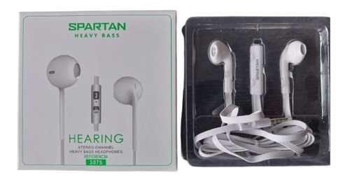 Audífonos In-ear Spartan 307s Heavy Bass Estéreo Cable Plano